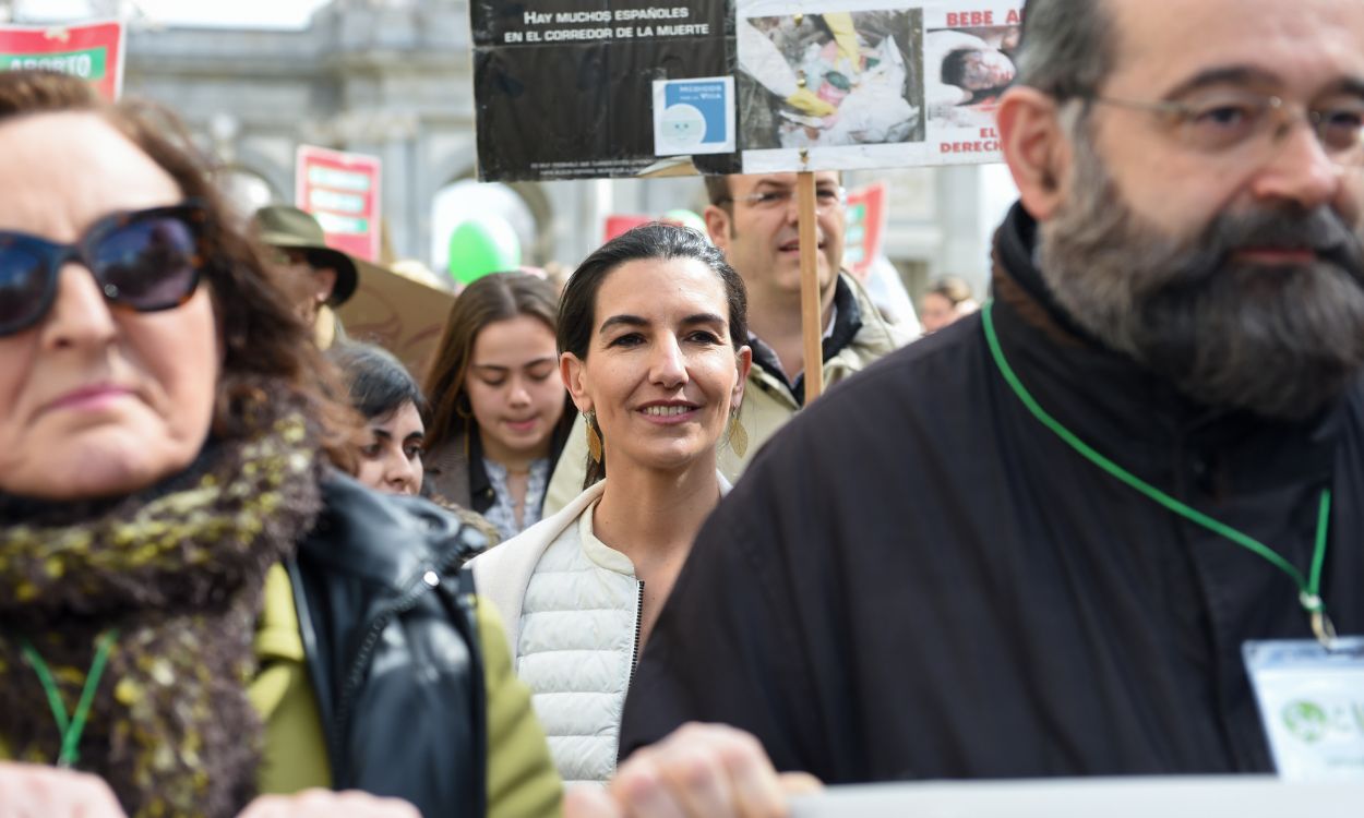 La portavoz de VOX en la Asamblea de Madrid, Rocío Monasterio, durante la marcha por la vida, a 10 de marzo de 2024, en Madrid (España). EP