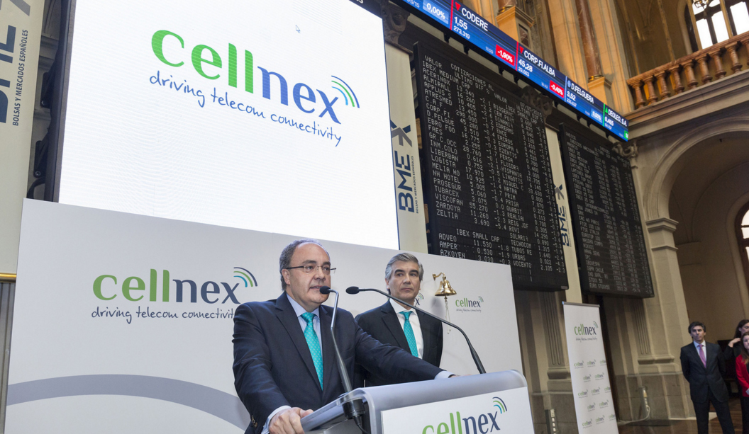 La empresa de telecomunicaciones Cellnex Telecom en la Bolsa