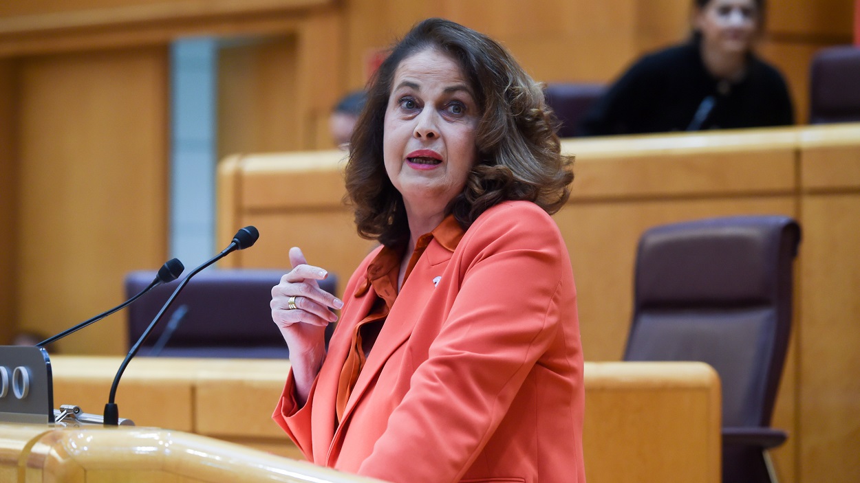 La senadora Carla Antonelli en el Senado este martes. EP