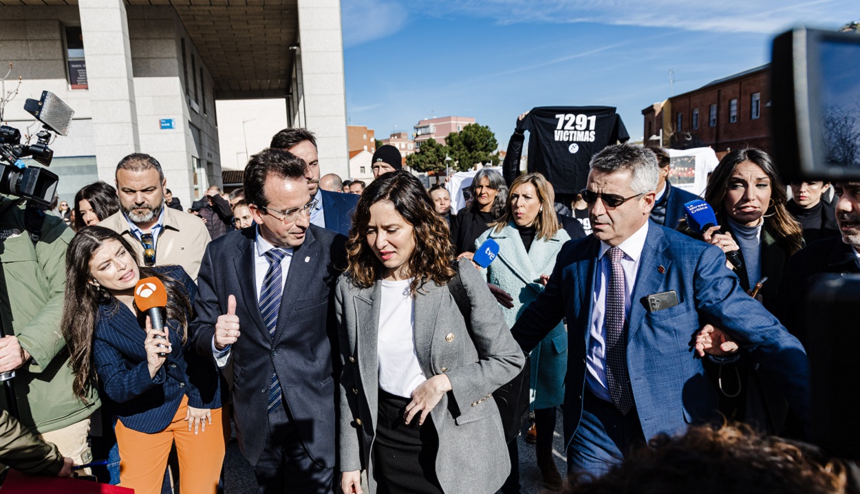 La presidenta de la Comunidad de Madrid, Isabel Díaz Ayuso, en Leganés