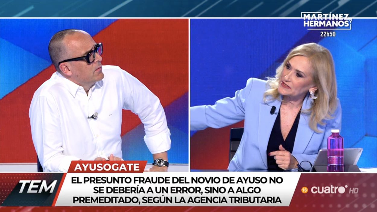 Risto Mejide y Cristina Cifuentes, en 'Todo es Mentira'. Mediaset España