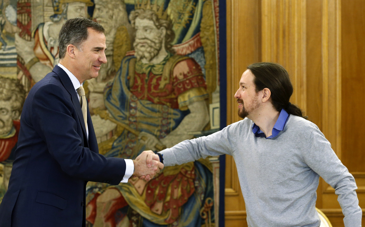 El rey Felipe VI recibe en La Zarzuela a Pablo Iglesias