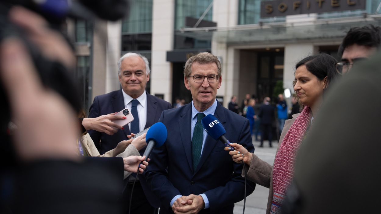 El líder del PP, Alberto Núñez Feijóo, en Bruselas. EP.