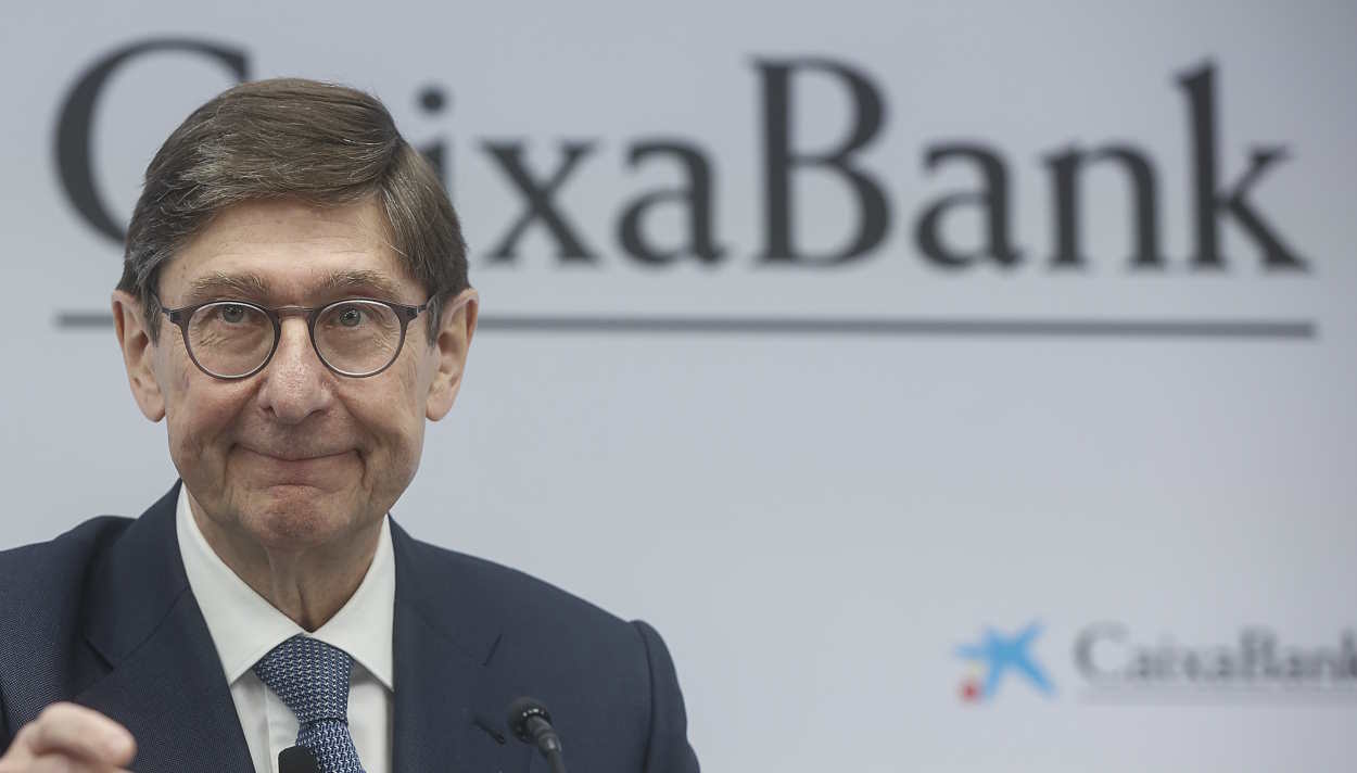 José Ignacio Goirigolzarri, presidente de CaixaBank, en la última presentación de resultados de la entidad. EP