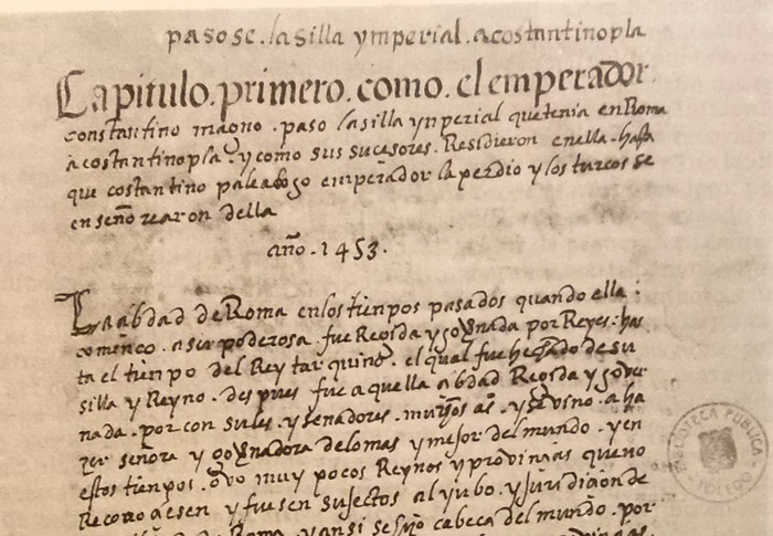 Primeras páginas de la Relación de casos notables escrito por Martín Escudero