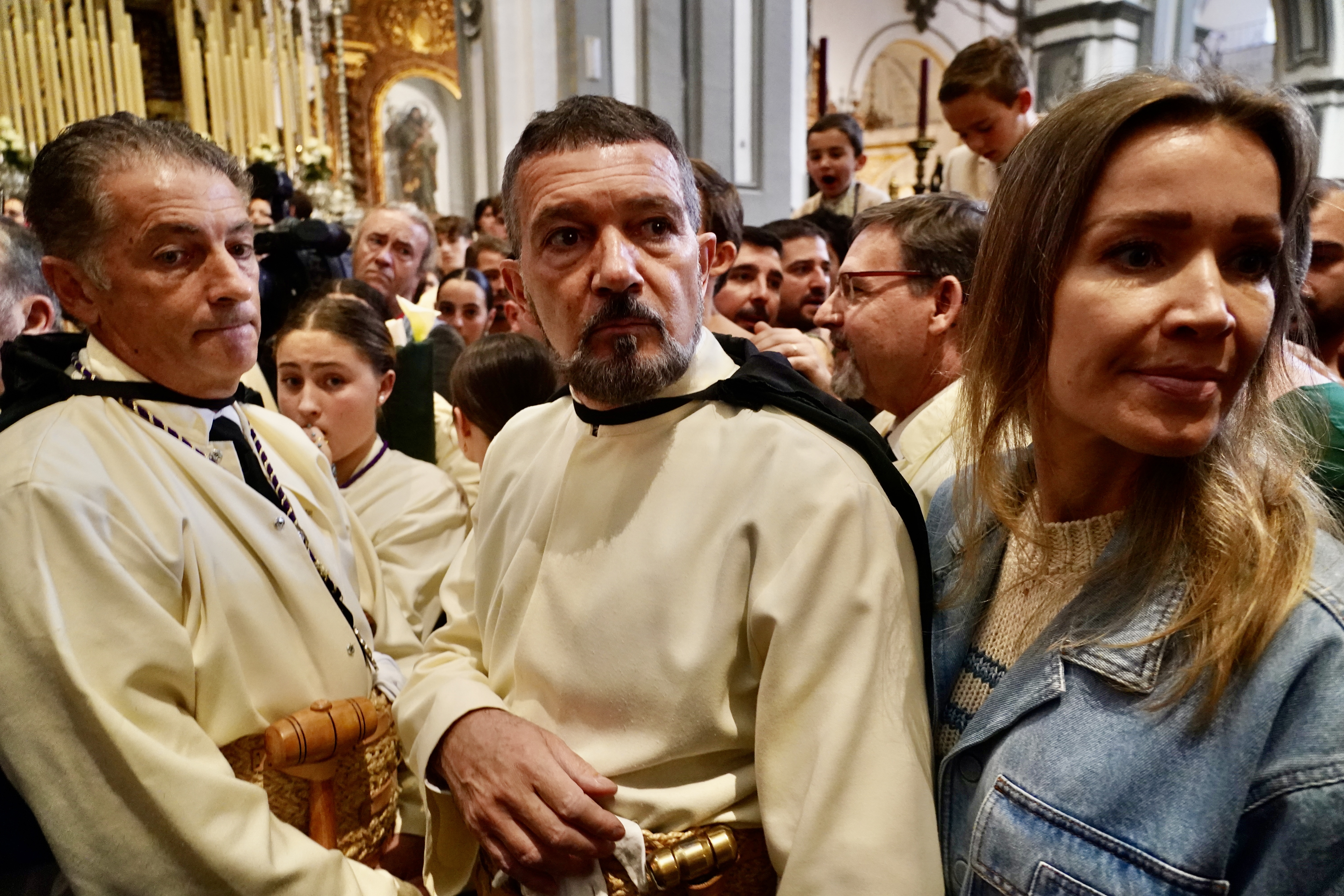 Antonio Banderas, en su cofradía de Málaga. EP