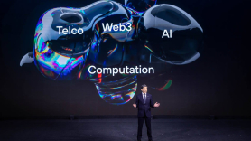 José María Álvarez Pallete, presidente de Telefónica, durante su intervención en el Mobile World Congress (MWC) 2024