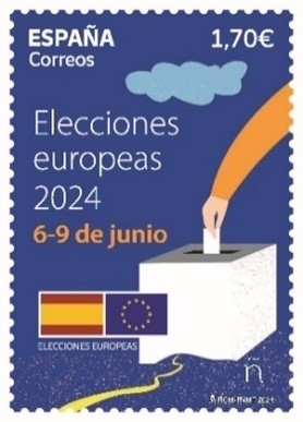 Sello conmemorativo de Correos para las Elecciones Europeas 2024 Sello conmemorativo de Correos para las Elecciones Europeas 2024