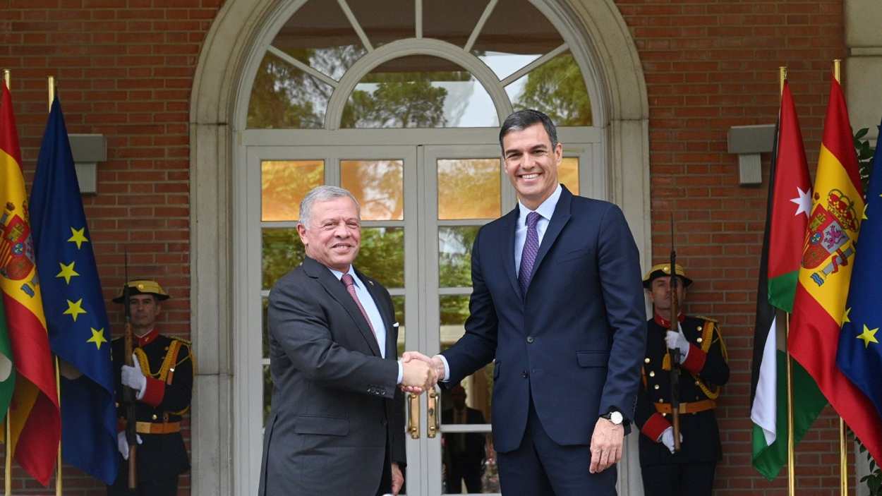 Pedro Sánchez y el rey de Jordania, Abdalá II, en Moncloa, junio 2023. EP