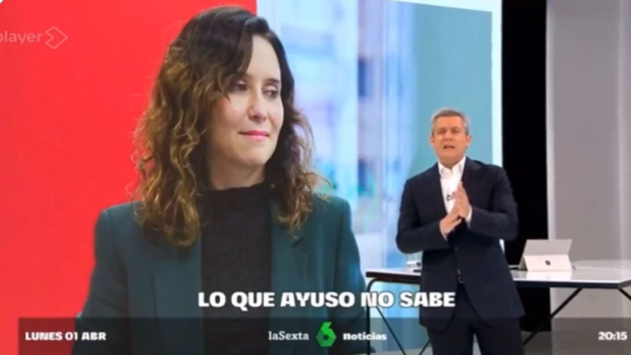 'laSexta Noticias' calla a Isabel Díaz Ayuso utilizando las cifras que "el Gobierno no da". Atresmedia