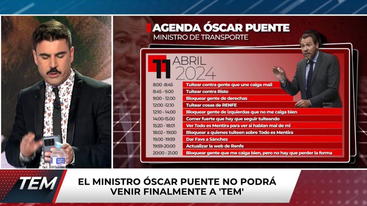 Óscar Puente da plantón a 'Todo es Mentira' y deja compuesto y sin novio a Risto Mejide. Mediaset