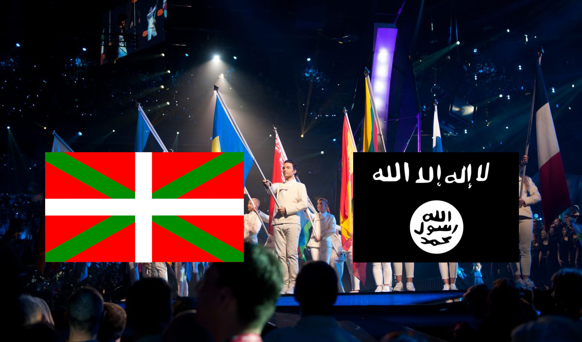 La ikurriña y la bandera del autodenominado Estado Islámico