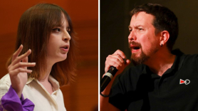 Elizabeth Duval y Pablo Iglesias.