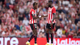Los hermanos Williams, Nico e Iñaki, durante un partido del Athletic. EP.