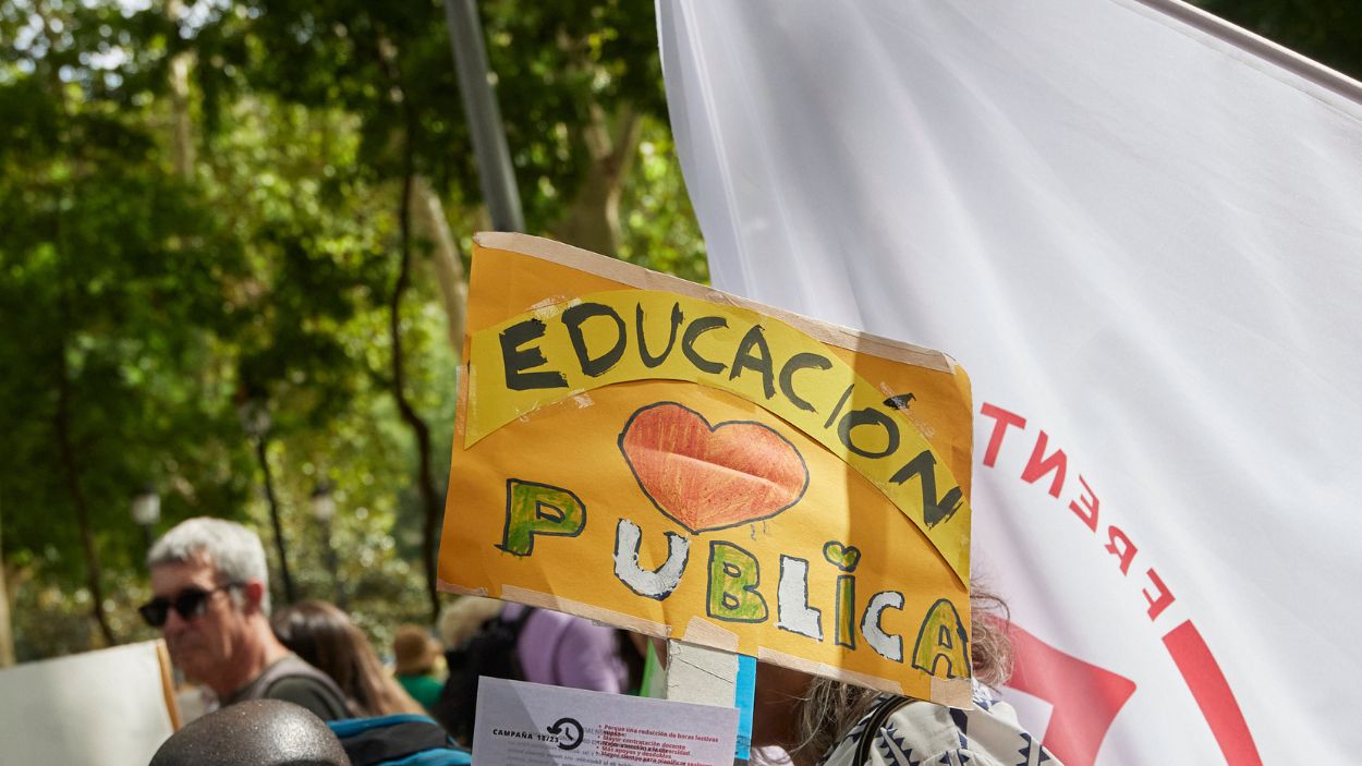 Manifestación en Madrid en defensa de la educación pública en septiembre de 2023. EP.