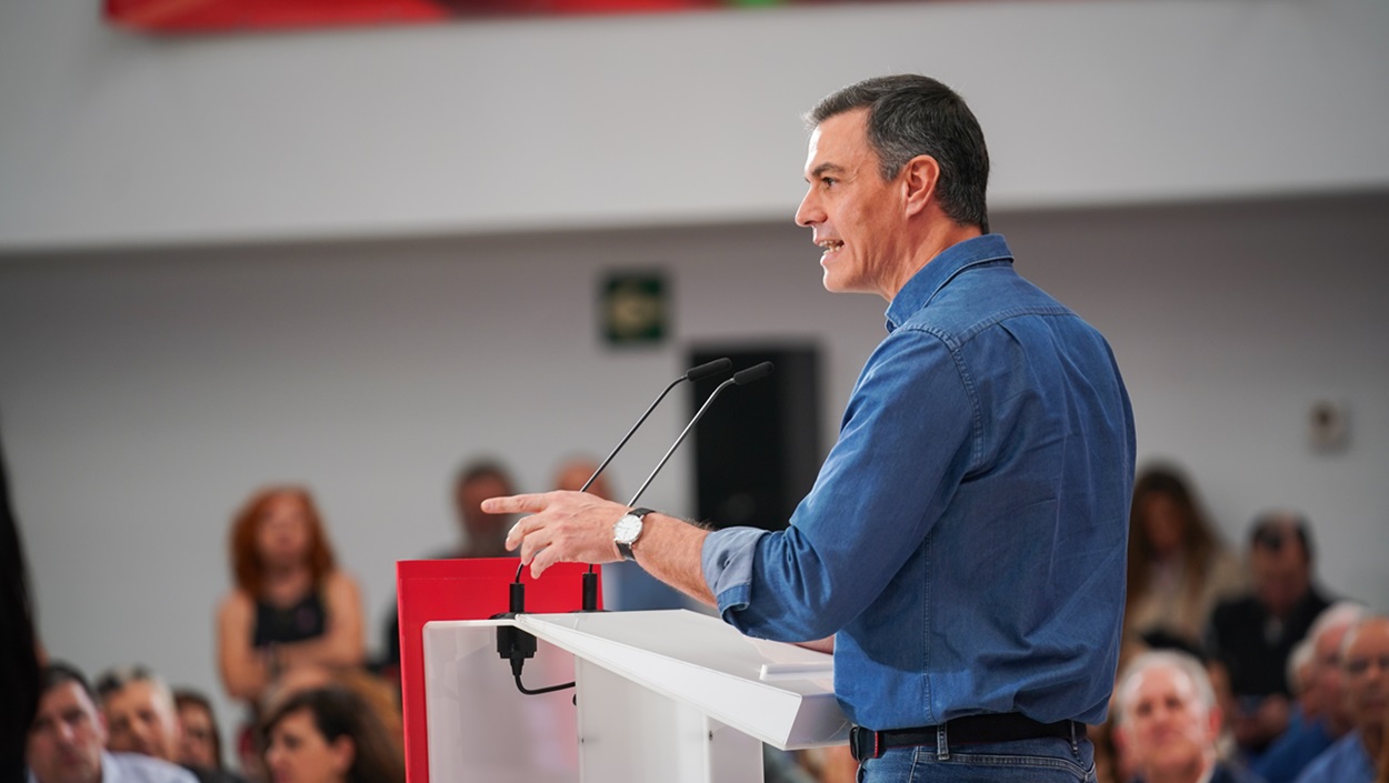 Pedro Sánchez, durante un acto político en Vitoria. EP.