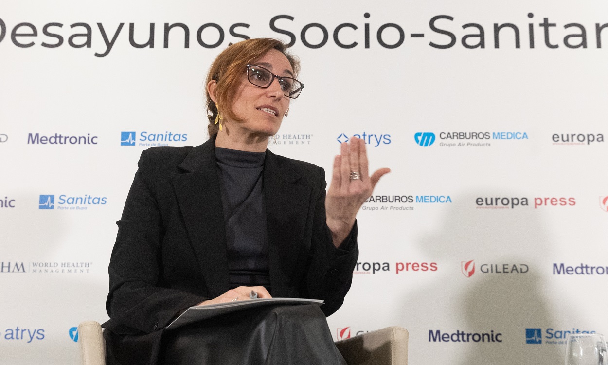 Mónica García durante su anuncio de reforma este lunes .EP