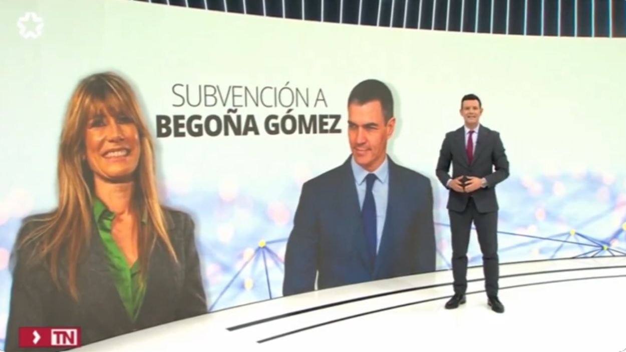 Telemadrid da voz a un bulo que insinúa que la mujer de Pedro Sánchez cobró una subvención. Telemadrid