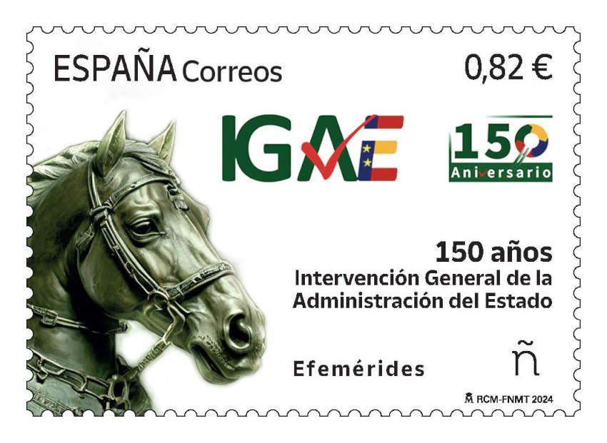 Sello conmemorativo de Correos por los 150 años de la Intervención General de la Administración del Estado