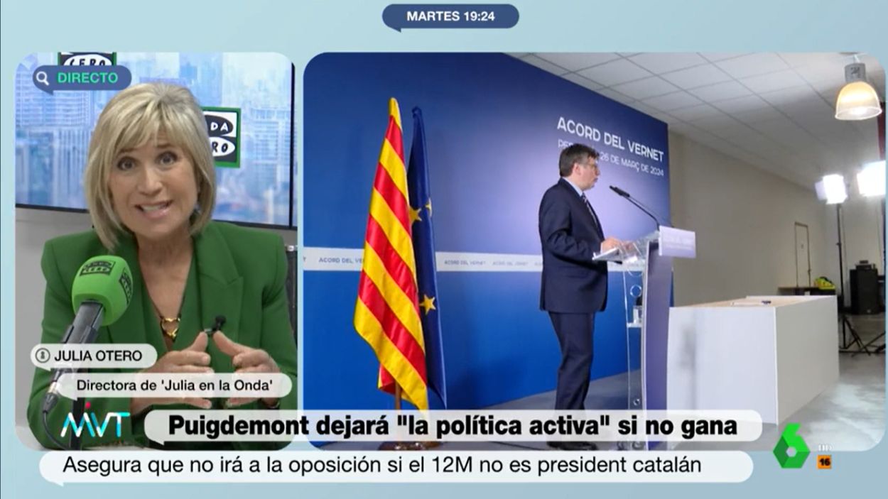 El terrible pronóstico de Julia Otero sobre los planes de Puigdemont si no gana las elecciones catalanas. Atresmedia