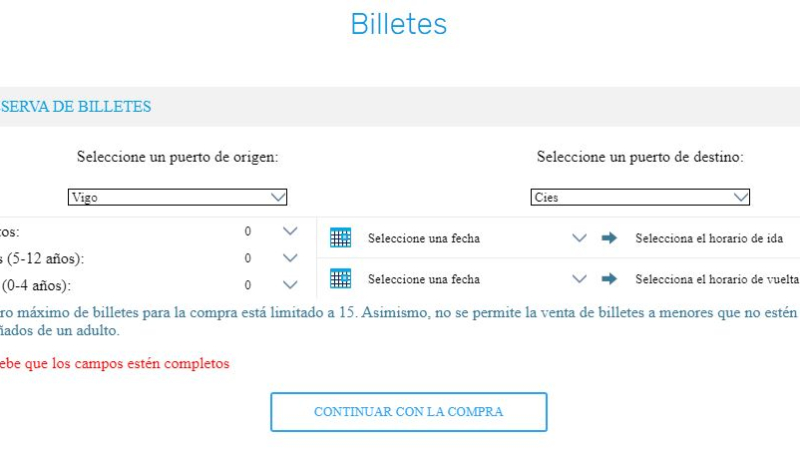 Captura de la web de Rías Gallegas