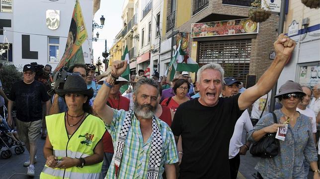 Sánchez Gordillo y Diego Cañamero durante una manifestación