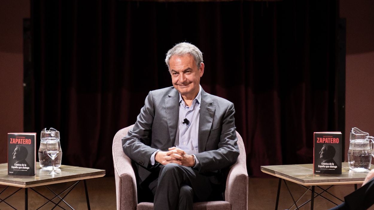 José Luis Rodríguez Zapatero en la presentación de su nuevo libro en el Ateneo de Madrid. EP.