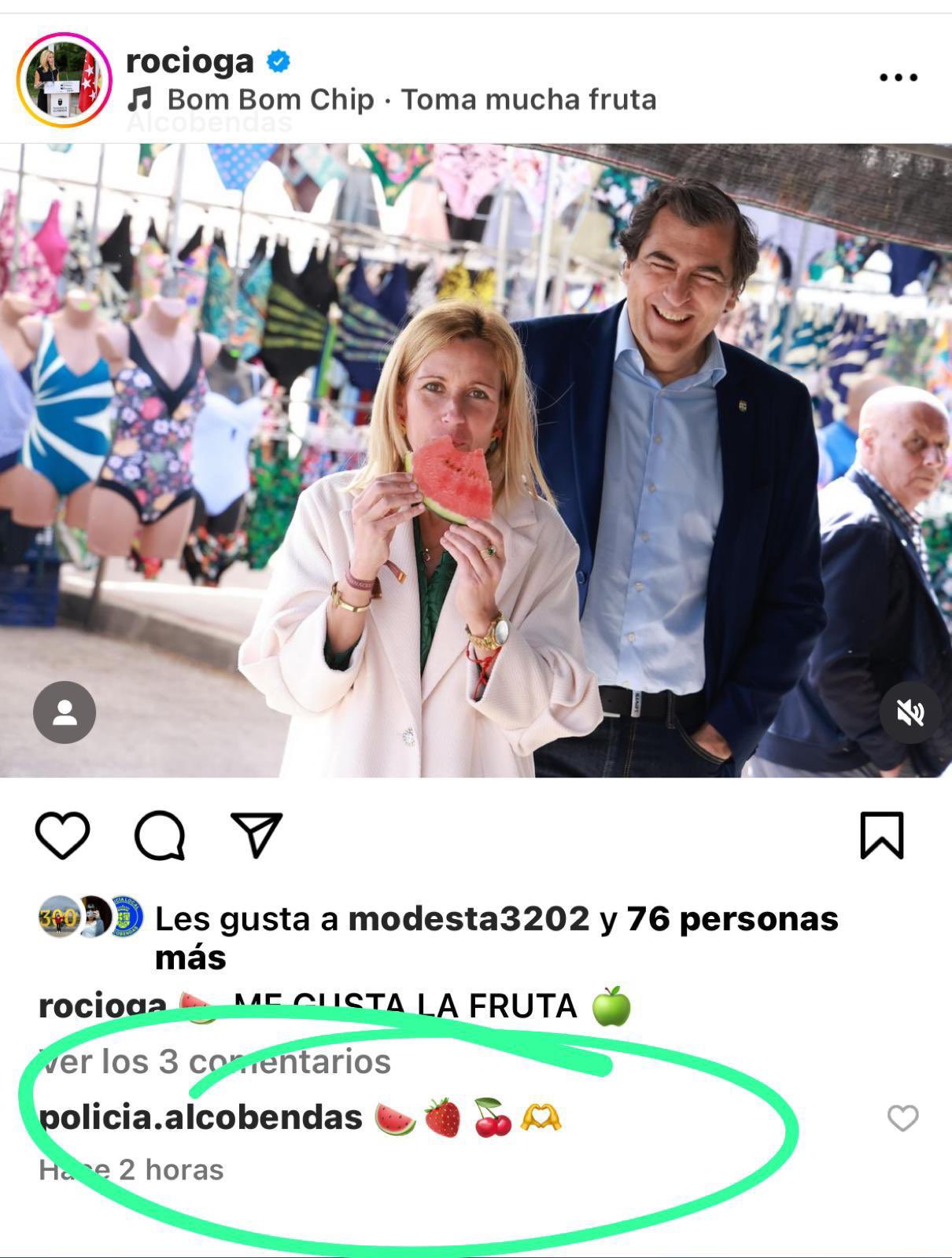 Alcaldesa de Alcobendas en Instagram
