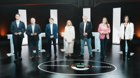 Candidatos de las formaciones en el debate electoral. EP.
