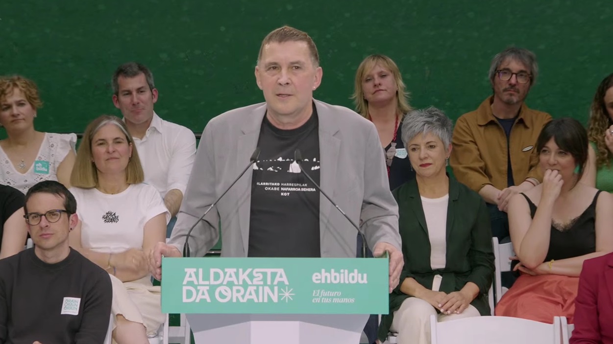 Arnaldo Otegi, durante el acto celebrado en Beotibar de Tolosa, Guipúzcoa. EP.