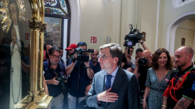 El alcalde de Madrid, José Luis Martínez Almeida, en un acto en homenaje a la Virgen de la Paloma