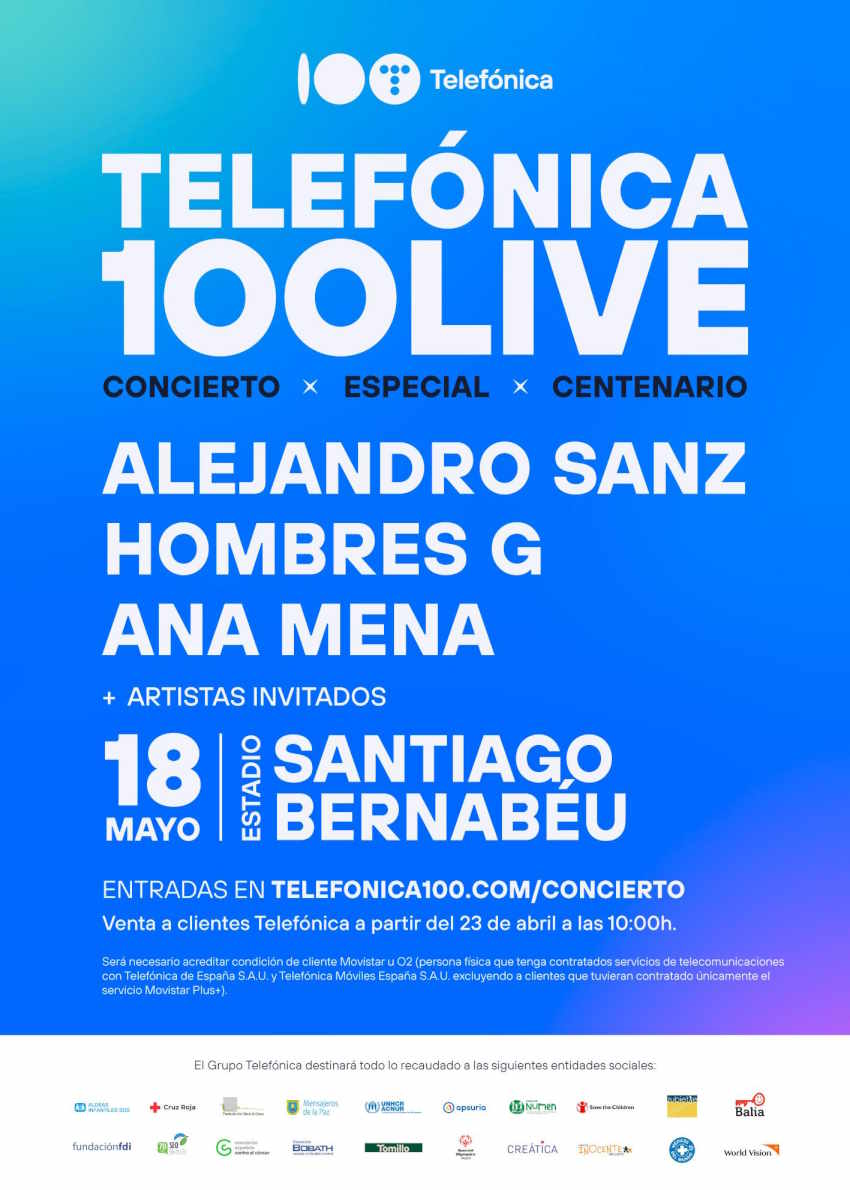 Cartel del concierto del Centenario de Telefónica