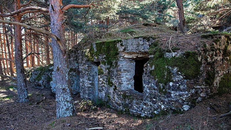 Fortín utilizado en Gascones durante la Guerra Civil Española. Ayuntamiento de Gascones