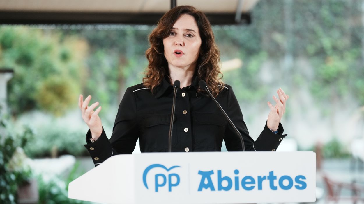 La presidenta de la Comunidad de Madrid, Isabel Díaz Ayuso, en un acto del PP. EP.