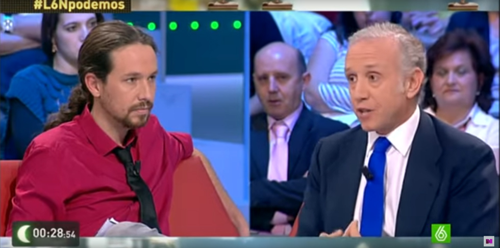 Pablo Iglesias y Eduardo Inda en el Programa La Sexta Noche