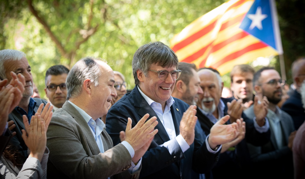 Acto de Carles Puigdemont y Jordi Turull. EP