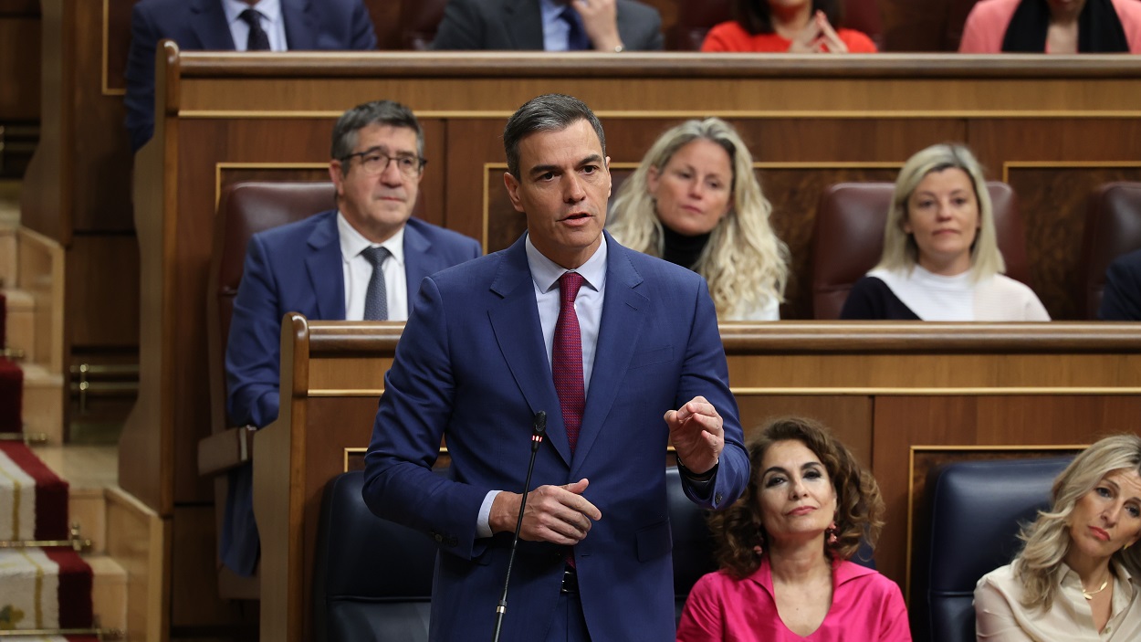 Pedro Sánchez este miércoles en el Congreso. EP