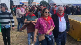 Demetrio Madrid e Iratxe García en la fiesta de Villalar de 2023. EP.