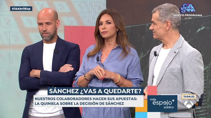 Gonzalo Miró, Mariló Montero y Toni Cantó, en 'Espejo Público'. Atresmedia Televisión