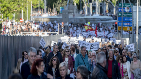 Manifestación en apoyo a Pedro Sánchez en Madrid. EP