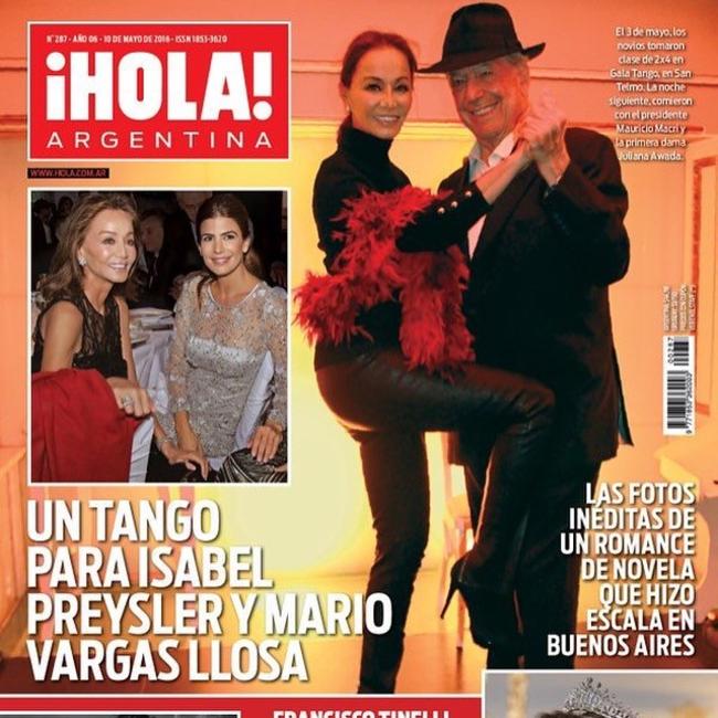 Portada de Hola! Argentina con Isabel Preysler y Mario Vargas Llosa.