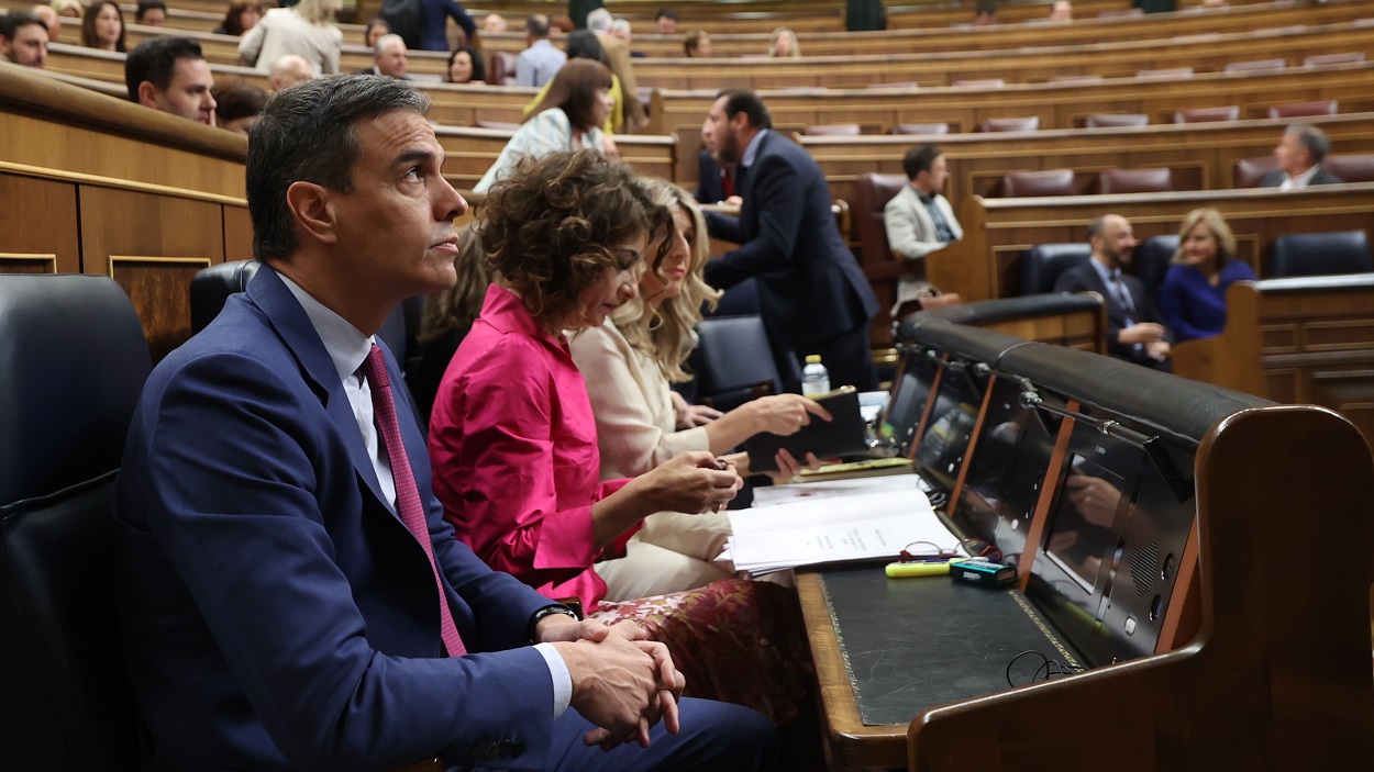 Pedro Sánchez en el hemiciclo. EP