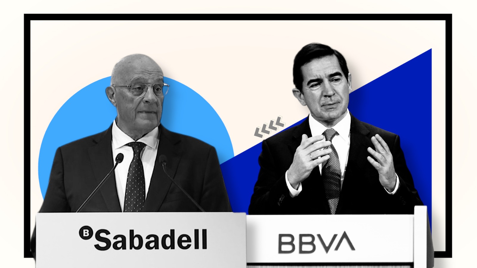 Josep Oliu, presidente de Banco Sabadell, y Carlos Torres, presidente de BBVA
