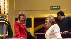La mujer de Pedro Sánchez, Begoña Gómez, en el pleno de investidura de Pedro Sánchez. EP.