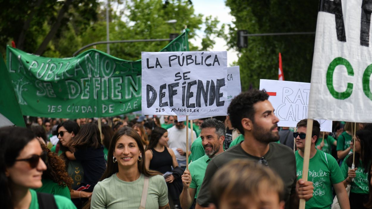 Manifestación del profesorado por la defensa de la educación pública en Madrid. EP.