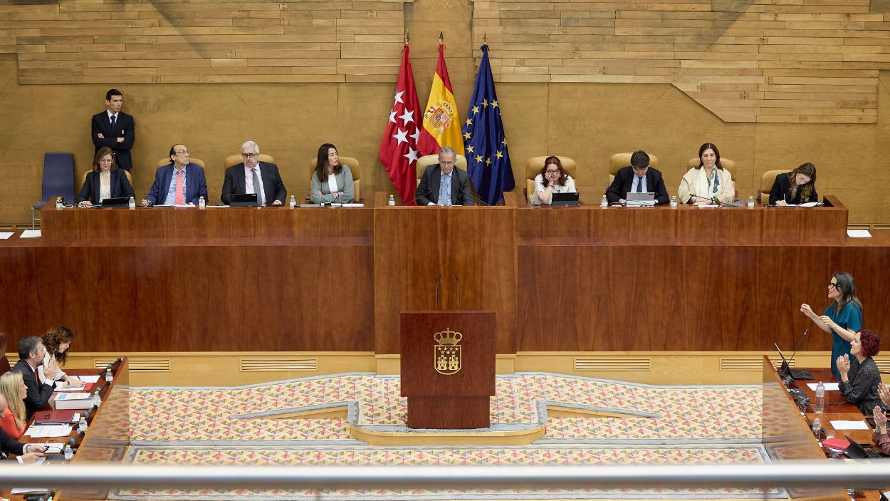 Pleno parlamentario en la Asamblea de Madrid. EP.