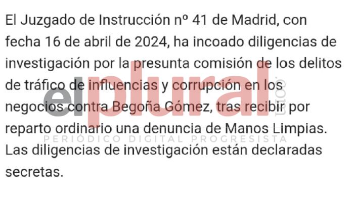 El email filtrado por el gabinete de comunicación del TSJM. ElPlural.com