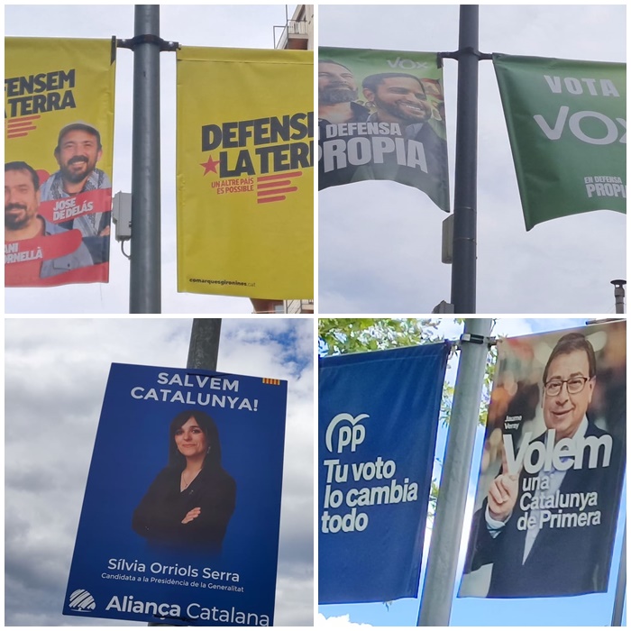Cartel CUP, Vox, Alianza Catalana y PP