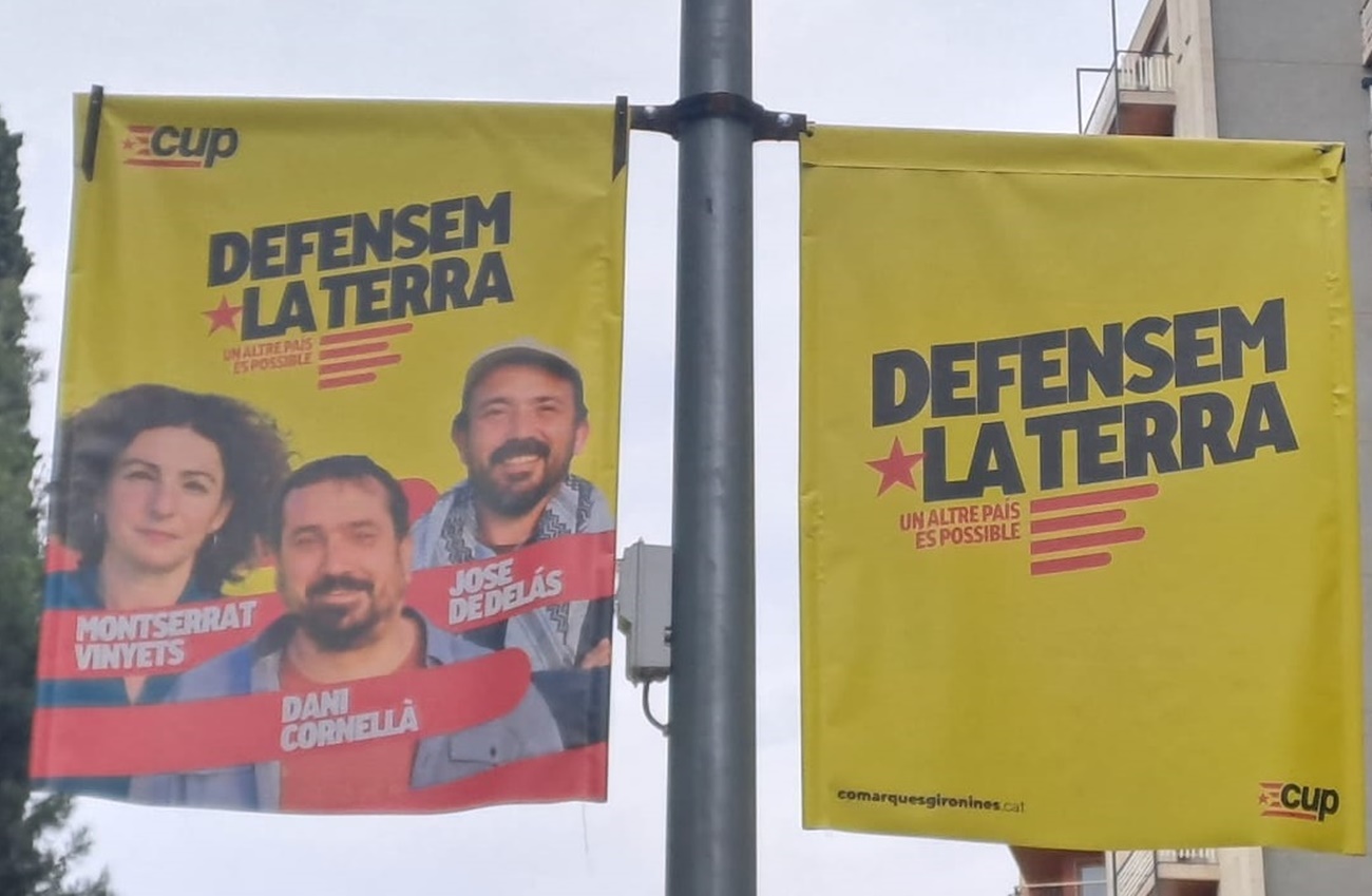 Banderolas de la CUP para las elecciones catalanas de 2024