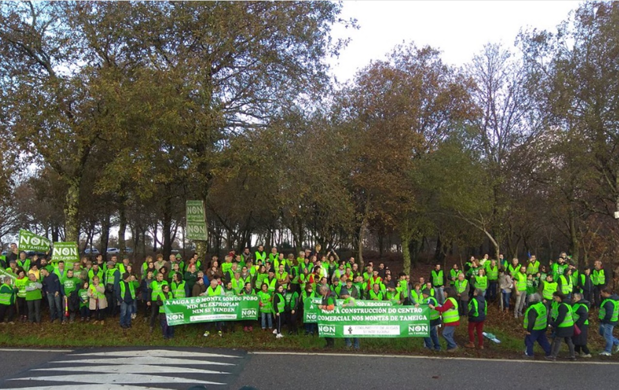 Imagen de una de las protestas llevadas a cabo contra la ciudad deportiva del Celta (Foto: Ecoloxistas en Acción).